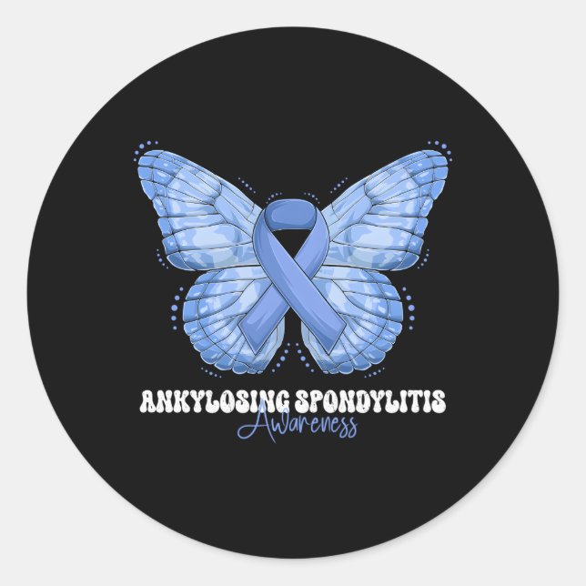 Ankylosing Spondylitis Awareness Montag Blauer Ban Runder Aufkleber (Vorderseite)