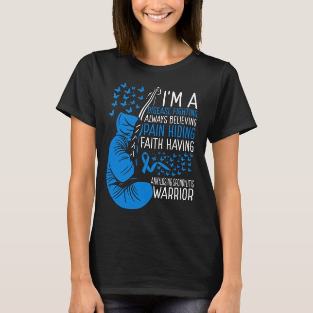 Ankylosing Spondylitis Warrior Awareness Ribbon T-Shirt (Vorderseite)