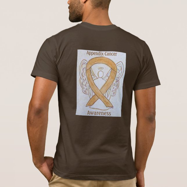 Anlage Krebsbewusstsein Amber Ribbon Angel T-Shirt (Rückseite)