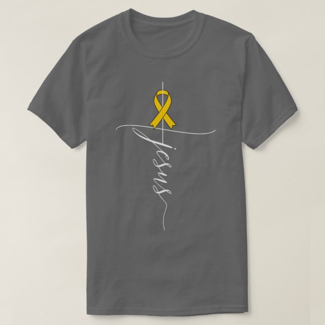 Anlage Krebsbewusstsein Jesus Amber Ribbon Geschen T-Shirt (Design vorne)