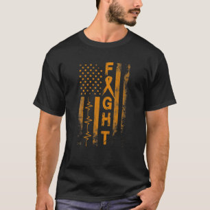 Anlage Krebsbewusstsein Kampf Amerikanisches Flag T-Shirt
