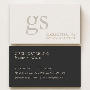 Anlageberater Monogramm Professional Visitenkarte