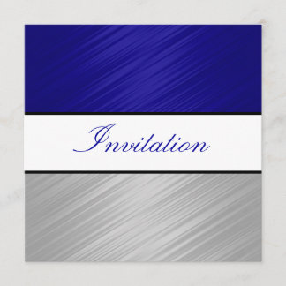 Anlass-blaues Silber Stripes Party Einladung