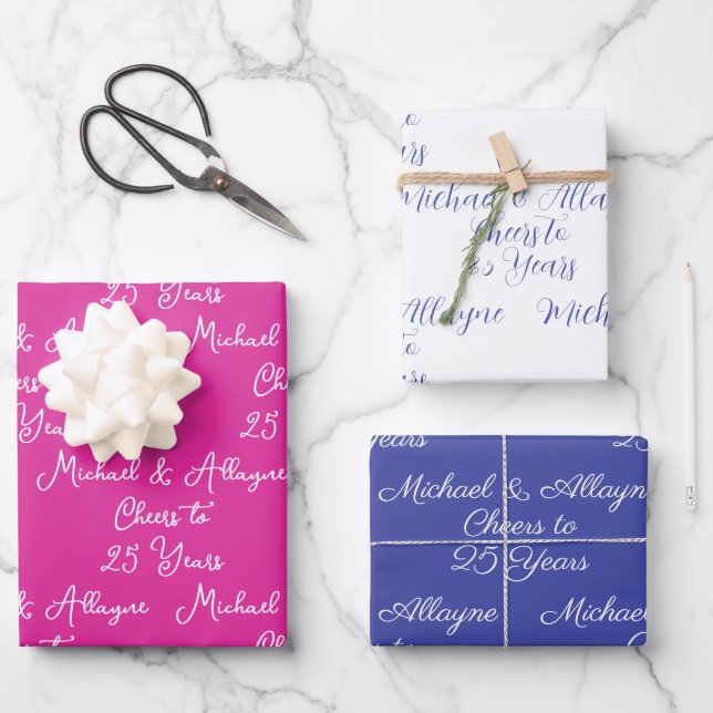 Anlässlich des 25-jährigen Jubiläums von Pink Lave Geschenkpapier Set (Vorderseite)