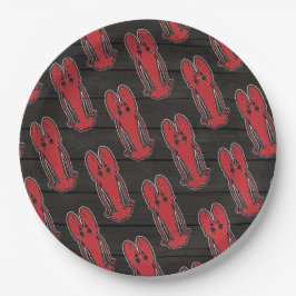 Anlässlich Hummerkuchen/Boil rustikaler Hinterhof Pappteller