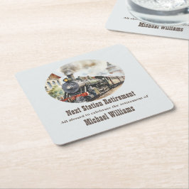 Anlaufbahnhof für Ruhestandsreisen Rechteckiger Pappuntersetzer