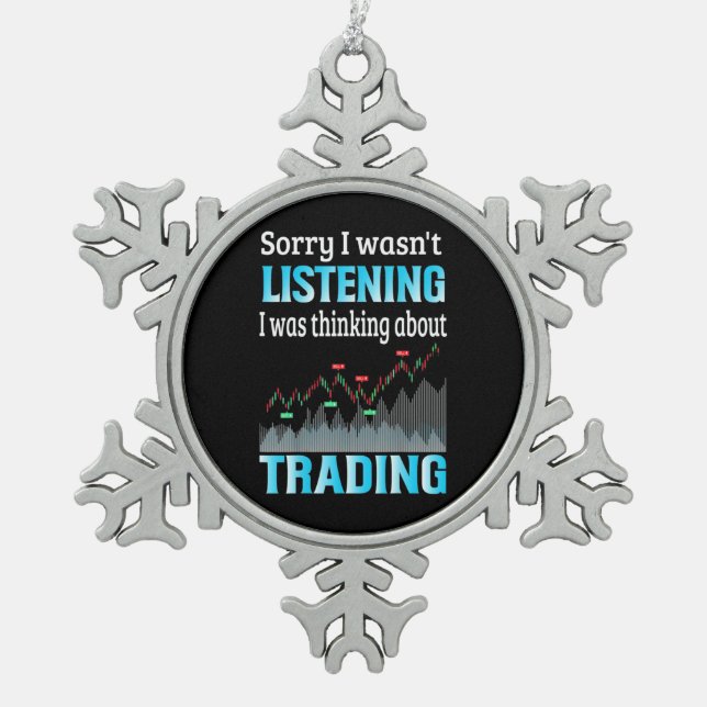 Anleger, an den ich über den Handel dachte Schneeflocken Zinn-Ornament (Vorderseite)