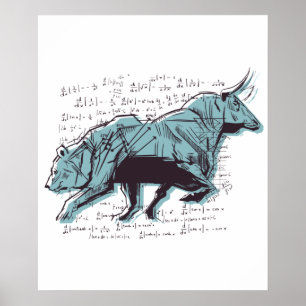 Anleger-Bears- und Bullenmarkt Poster