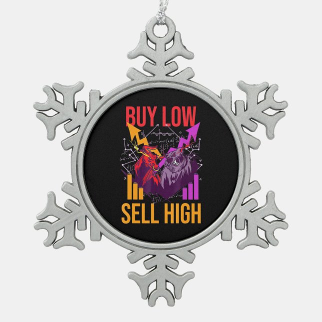 Anleger kaufen Niedrigverkaufsobergrenze Schneeflocken Zinn-Ornament (Vorderseite)