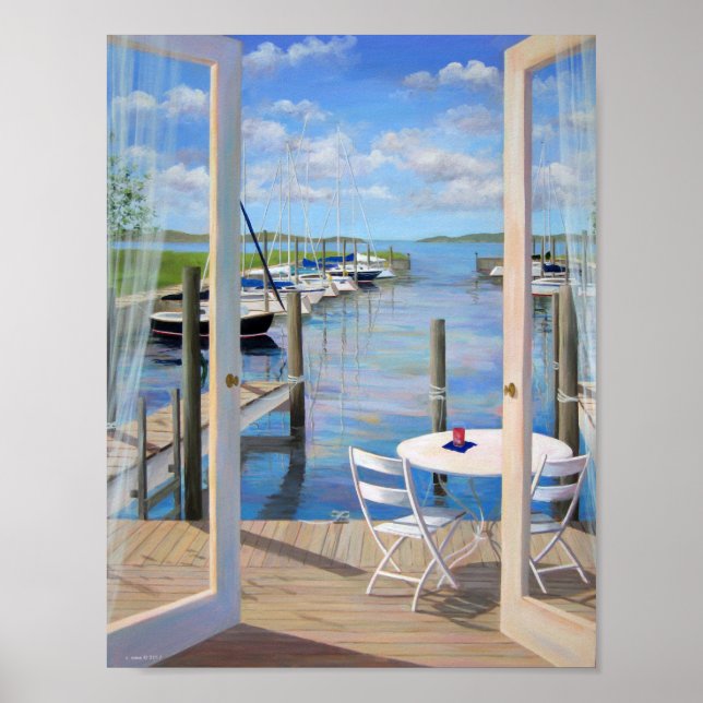 Anlegestelle am Jachthafen Poster (Vorne)