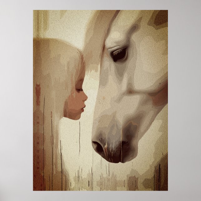 Anleihe - Kunst des Kindes und Pferdes Poster (Vorne)