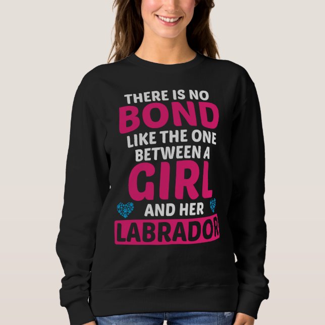 Anleihe zwischen Mädchen und ihrem Labrador Niedli Sweatshirt (Vorderseite)