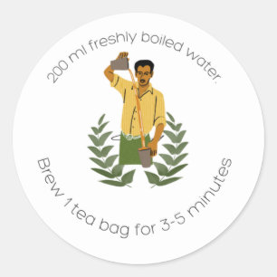 Anleitung für Chai Tee Runder Aufkleber