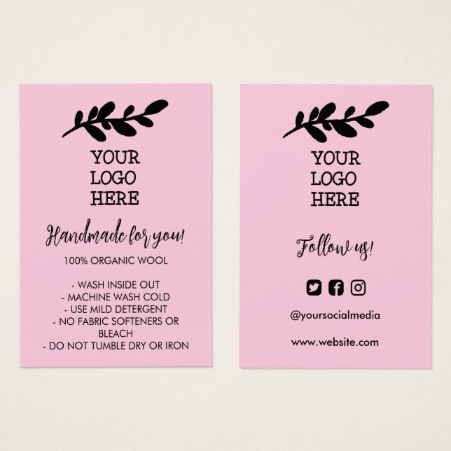 Anleitung für das Logo "Social Media" in Rosa Hand (Vorne & Hinten)