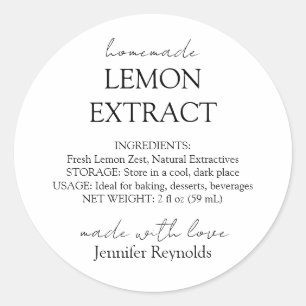 Anleitung für den hausgemachten Lemon Extract Runder Aufkleber
