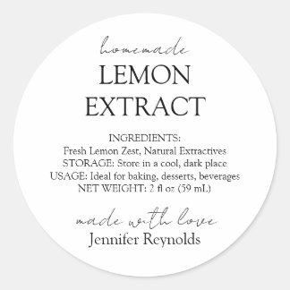 Anleitung für den hausgemachten Lemon Extract Runder Aufkleber
