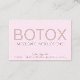 Anleitung für den rosa Botox-Filler Visitenkarte