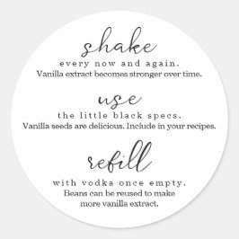 Anleitung für den Vanilla Extract runden Runder Aufkleber