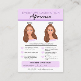 Anleitung für die Augenbrauenlamination Visitenkarte