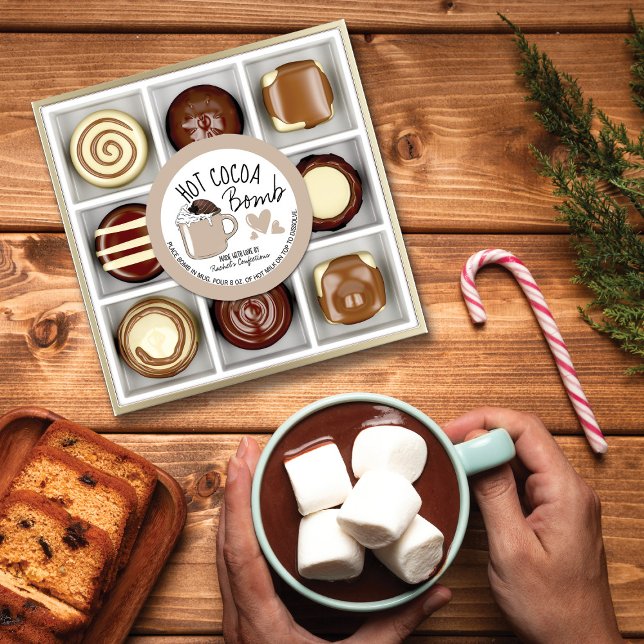 Anleitung für die braune Kakaobaumbombe Tasse Herz Runder Aufkleber (Von Creator hochgeladen)