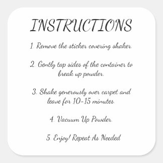 Anleitung für die Teppichentfernung Quadratischer Aufkleber