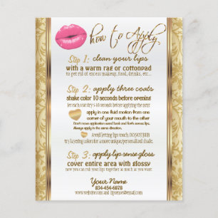 Anleitung für Hot Pink Lips und Gold Damask Flyer