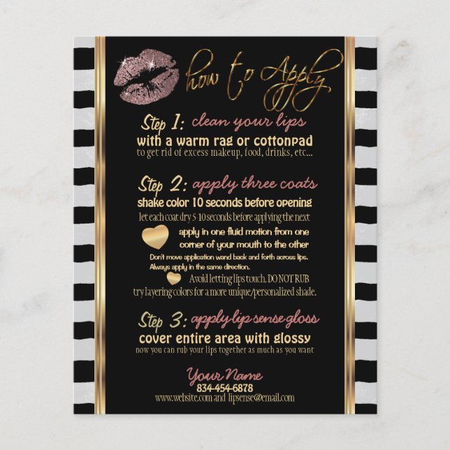 Anleitung für Rose Glitzer mit Streifen Flyer (Vorne)