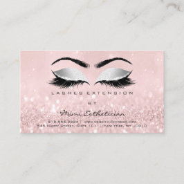 Anleitung nach der Behandlung Lashes Pink Glitzer Visitenkarte