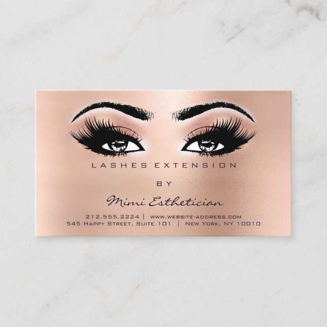 Anleitung nach der Behandlung Lashes Rose Peach Ey Visitenkarte (Vorderseite)
