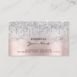 Anleitung nach der Behandlung Rosa Glitzer Tropfen Visitenkarte