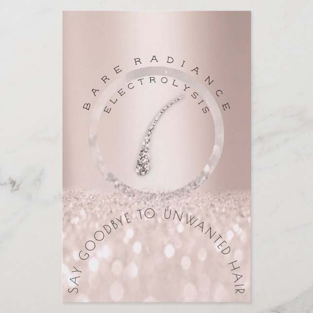 Anleitung nach der Behandlung Rose Glitzer Elektro Flyer (Vorne)