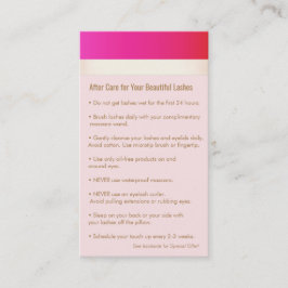 Anleitung zu Hot Pink Eyelash-Verlängerungen nach Empfehlungskarte