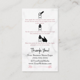Anleitung zum Auftragen der Nägel-Anleitung Marmor Visitenkarte