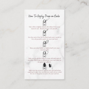 Anleitung zum Auftragen der Nägel-Anleitung Marmor Visitenkarte