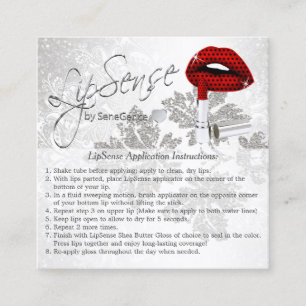 Anleitung zum Auftragen der Red Polka Dot Lips Quadratische Visitenkarte