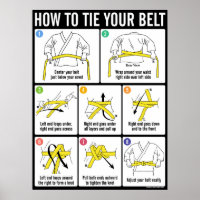 Anleitung zum Binden des Karate-Gürtel-Poster