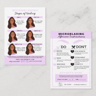 Anleitung zum Mikroblading der Augenbrauen Visitenkarte