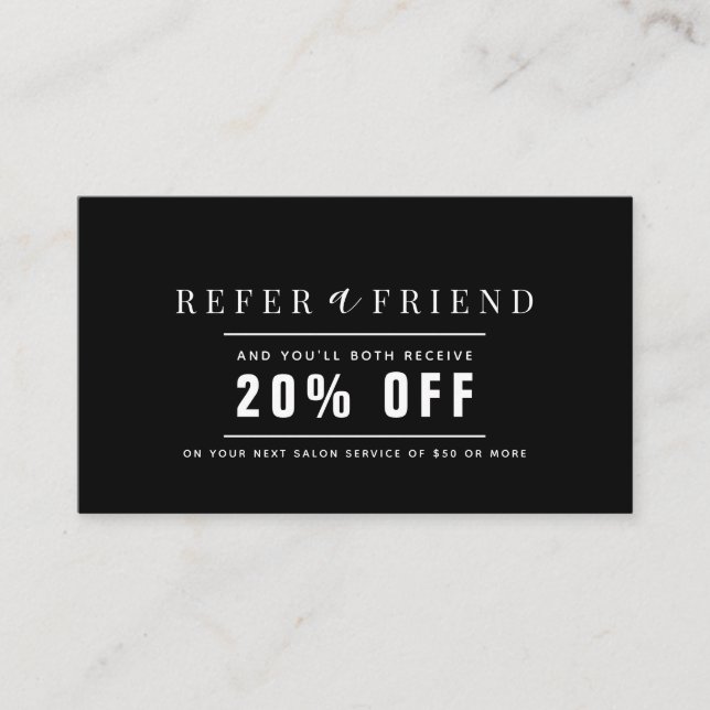 Anleitung zum Minimalistischen Schwarz-Weiß-Salon Visitenkarte (Vorderseite)