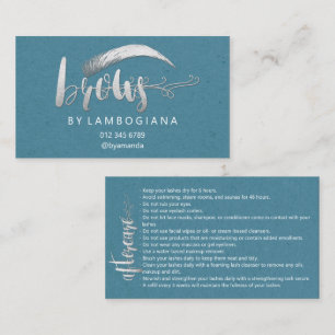 Anleitung zur Aftercare Brow Microblading Blue Gra Visitenkarte