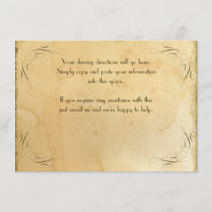 Anleitung zur Anfahrt - Vintage-Hochzeit 1 Begleitkarte