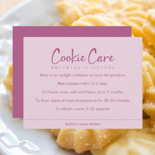 Anleitung zur Cookie-Pflege Pinke einfache Typogra Dankeskarte