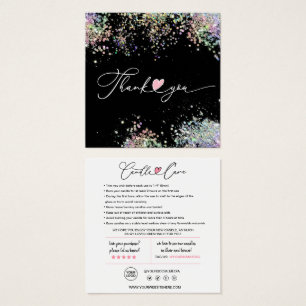 Anleitung zur Kerzenpflege und Kundendanke-Karte