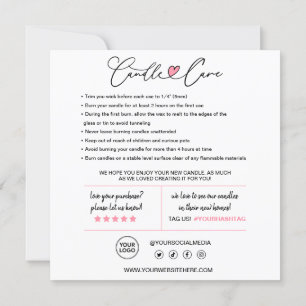 Anleitung zur Kerzenversorgung und Kundenbetreuung Dankeskarte