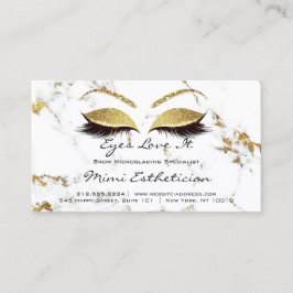 Anleitung zur Nachsorge Lash Extension Gold Marble Visitenkarte