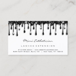 Anleitung zur Nachsorge Lash Glitzer Black Tropfen Visitenkarte