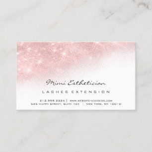 Anleitung zur Nachsorge Lash Pink Glitzer Weiß Visitenkarte