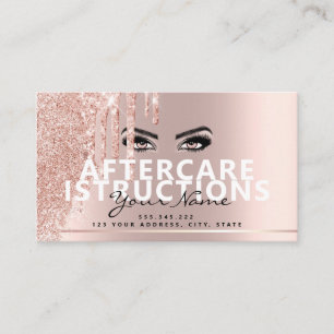 Anleitung zur Nachsorge Lash Rose Gold Tropfens Pa Visitenkarte