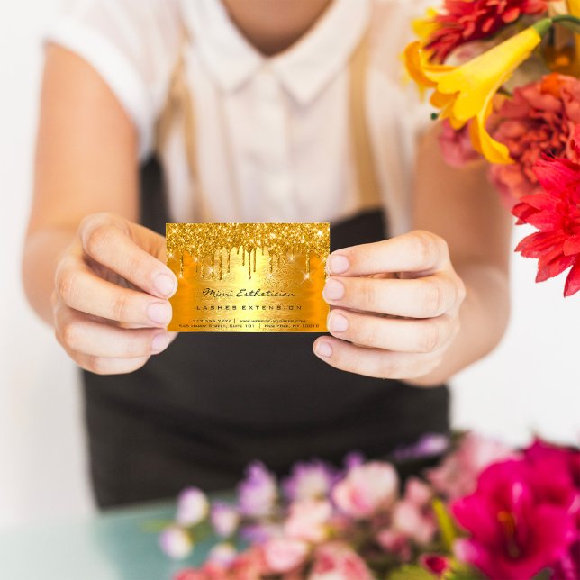 Anleitung zur Nachsorge Lashes LUX Gold Tropfen VI Visitenkarte (Aftercare Instructions Lashes LUX Gold Drips VIP Business Car)