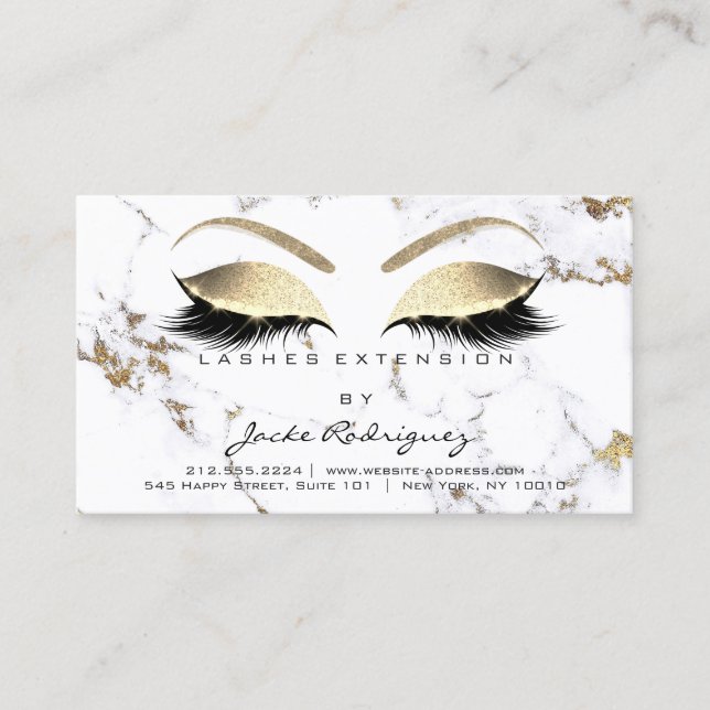 Anleitung zur Nachsorge Lashes Marble Eye Gold Visitenkarte (Vorderseite)