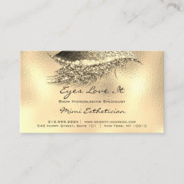 Anleitung zur Nachsorge Lashes Metal Lux Gold Visitenkarte